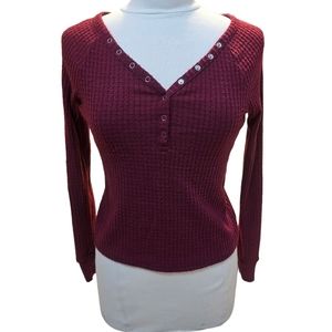 Burgundy Long Sleeve Button Up Shirt